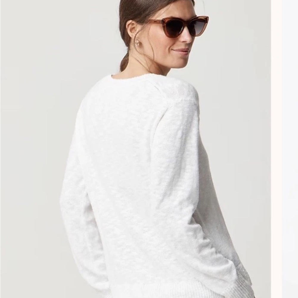 NWT J. Crew Crewneck Beach Sweater White Women’s XS - Picture 3 of 9